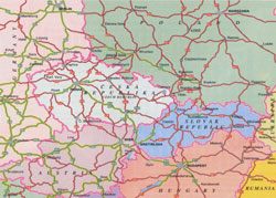 Střední Evropa v síti 'E' silnic